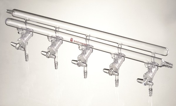 Manifold M24, vacuum solid glass stopcocks, double