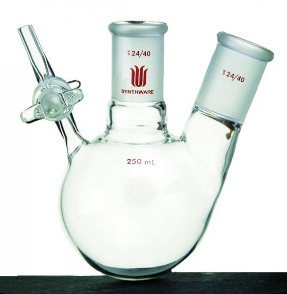 Schlenk flask F16, reaction, glass stopcock, two-neck