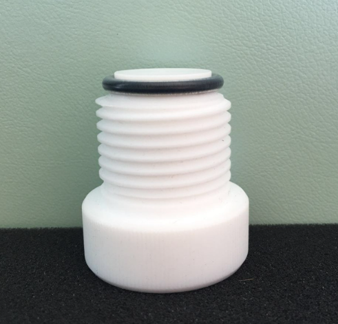 PTFE bushing B10F with thread GL25, PTFE-coasted O-ring