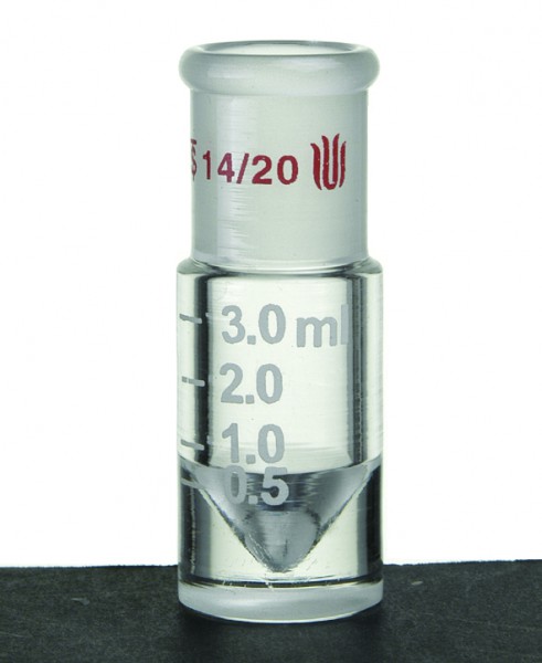 Microscale, conical reaction vial, 14/23, graduated