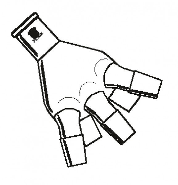 Distillation, receiver F94, 5-recevers with inner joints, Bredt